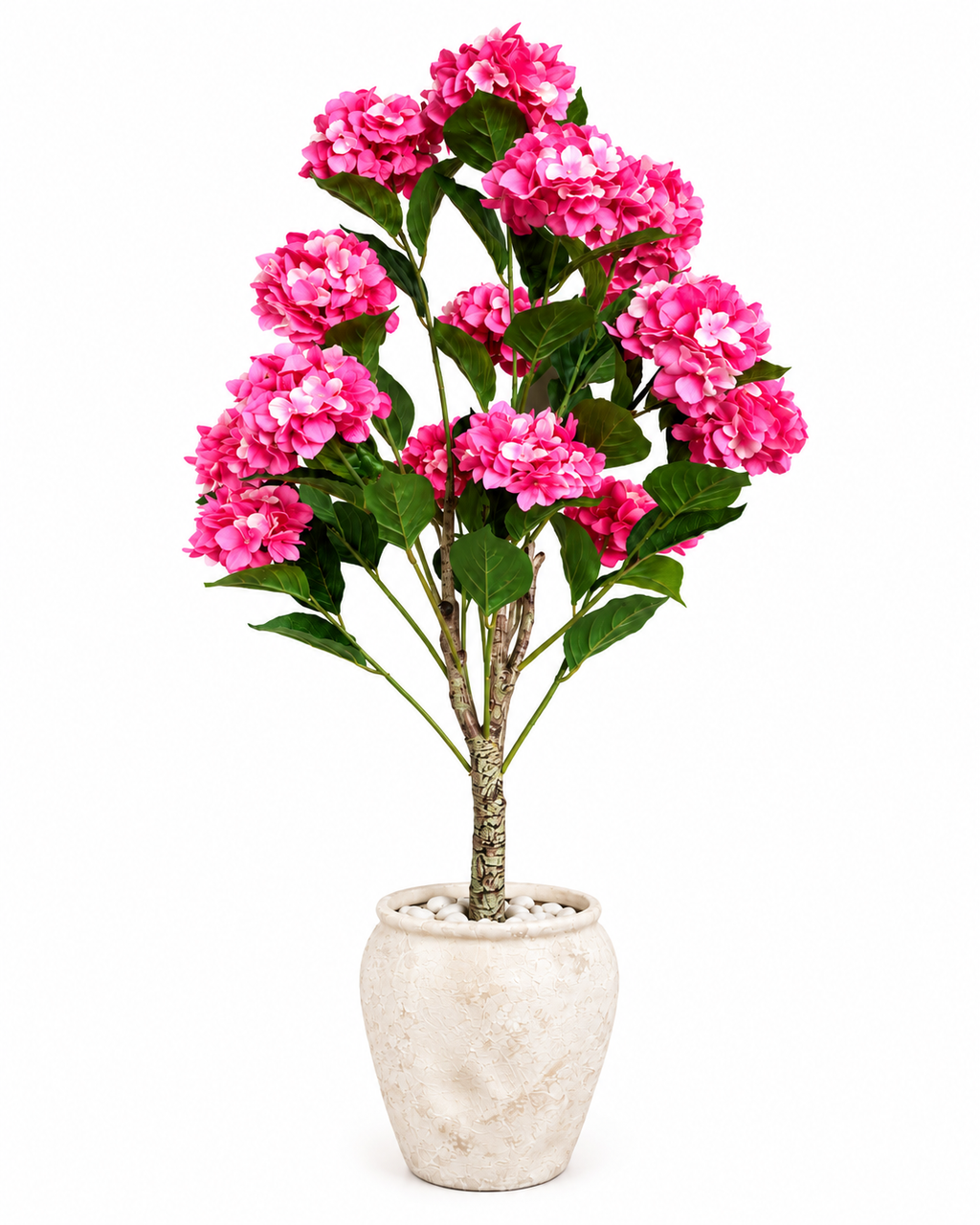 Hydrangea Floral Artificial Indoor Plant For Home - Pink  ( Natural feel )  ( 5.1 Feet )