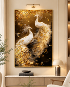 Majestic Peacock of Prosperity Crystal Glass Painting & Wall Decoration Items
