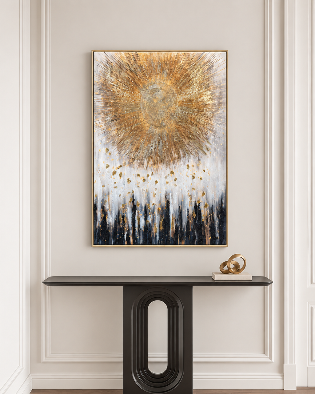 Light Beyond Hand painting for Home & Wall Decoration Item (With Outer Floater Frame) (47x31.5 Inches)