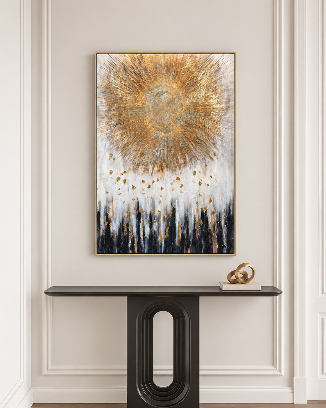 Light Beyond Hand painting for Home & Wall Decoration Item (With Outer Floater Frame) (47x31.5 Inches)