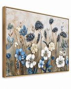Wildflower Serenity 100% Hand Wall Painting For Home (outer Floater Frame ) (47 x 31.5 Inches)