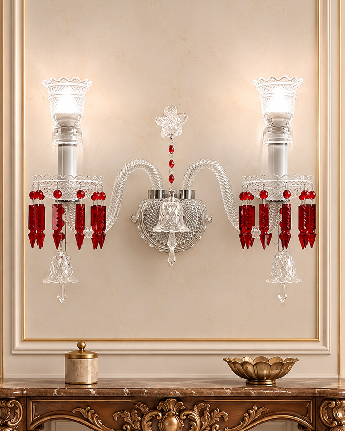 Orlencia Crown Wall Lights For Home & Item for Wall Decoration - Red
