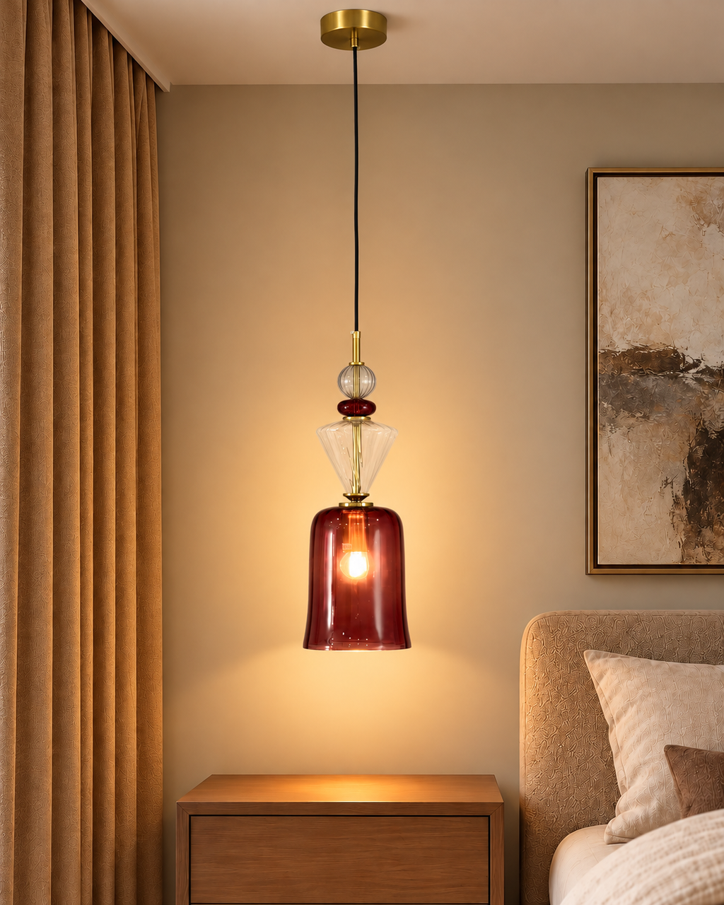 Zarelle Pendant Light For Home & Item for Home Decoration - Red