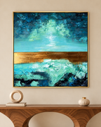 Enigmatic Enchantments Decorative Hand painting for Home Decor (With outer Floater Frame) (40 x 40 Inches)