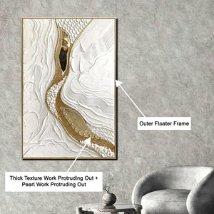 Luminous Flow 100% Hand Wall Painting For Home ( 32 x 47 Inches )