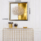 The White and Gold Tree of Life Shadow Box Wall Decoration Piece (Yin Yang Design) (N)