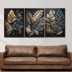 Gilded Nature Crystal Glass Painting - Set of 3