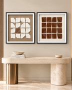 Abstract Folds & Form Shadow Box for Wall Decoration & Wall Art -Set of 2