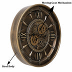 Cedar Hour Luxury Designer Silent Movement Wall Clocks for the Home With Moving Gear Mechanism Buy Wall Clock Online (Steel Body)