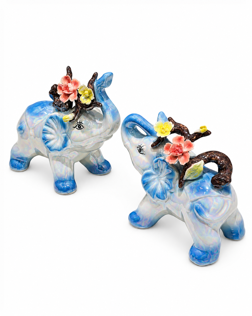 Royal Garden Elephant  Home Decoration Showpiece - Blue