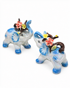 Royal Garden Elephant  Home Decoration Showpiece - Blue