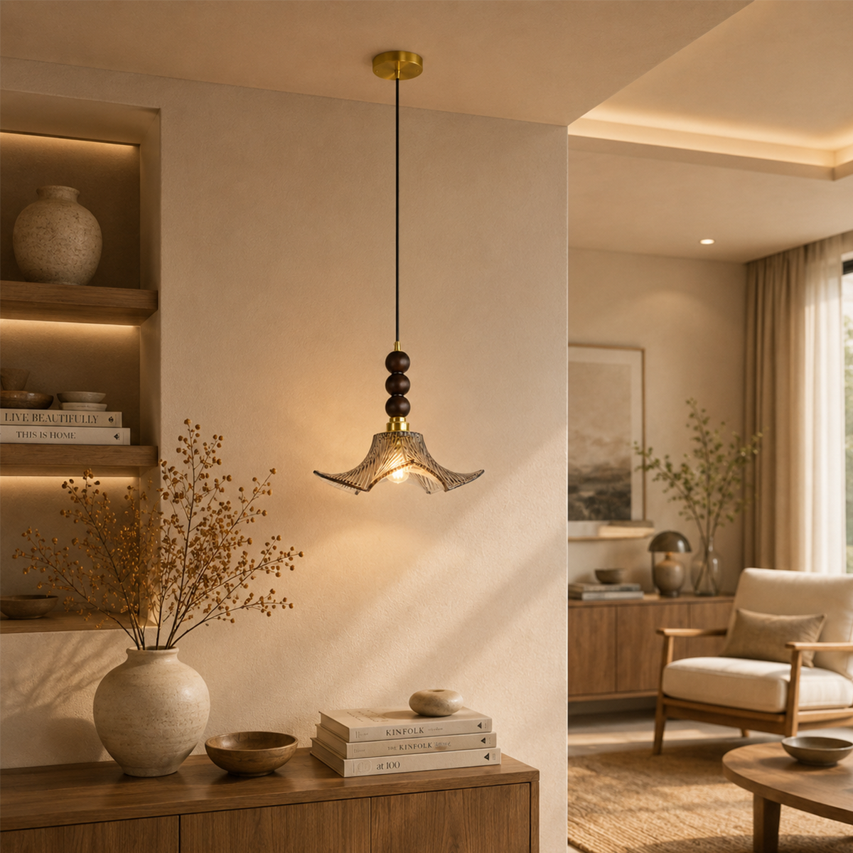 Ebon Flora Pendant Light For Home  & Item  for Home Decoration - Grey
