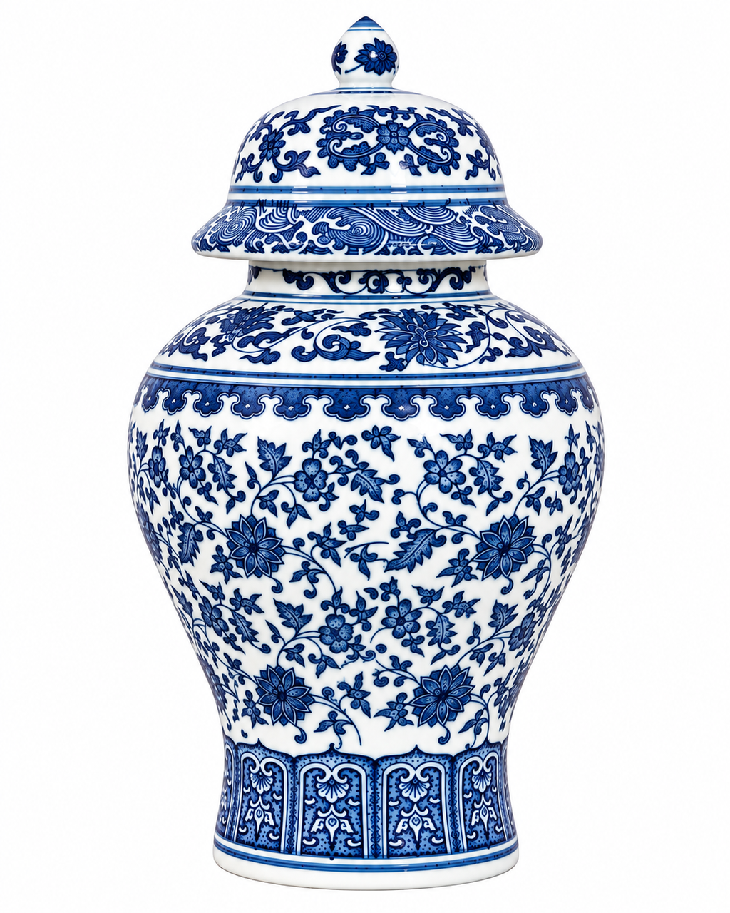 Indigo Temple Decorative jar & Items for Room Decoration (Blue Pottery)