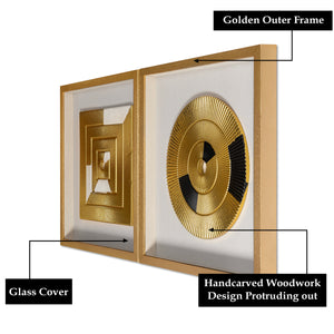 Golden Vortex Shadow Box for Wall Decoration
