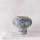Blue Floral Harmony  Indoor Planter for Home - Medium