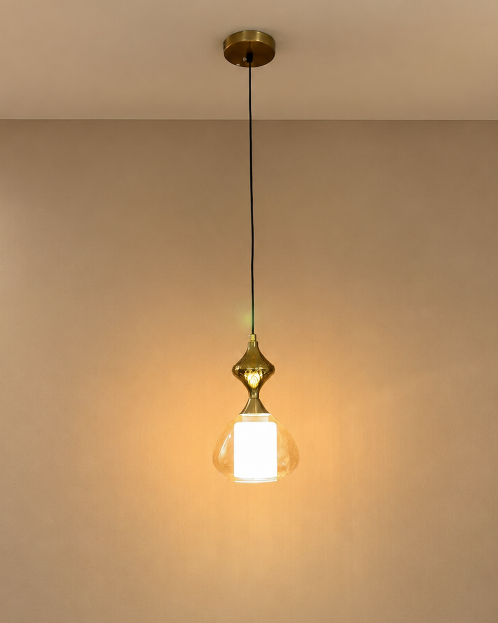 The Seranova Chandelier for Home & Item for Home Decoration - Single Pendent ( Amber )