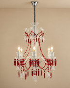 Celestia Grandeur Chandelier for Home & item for Home Decoration - Red