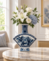Warrior Chronicle Decorative Vase & Showpiece for Home & Item for Home Decoration (Blue Pottery)