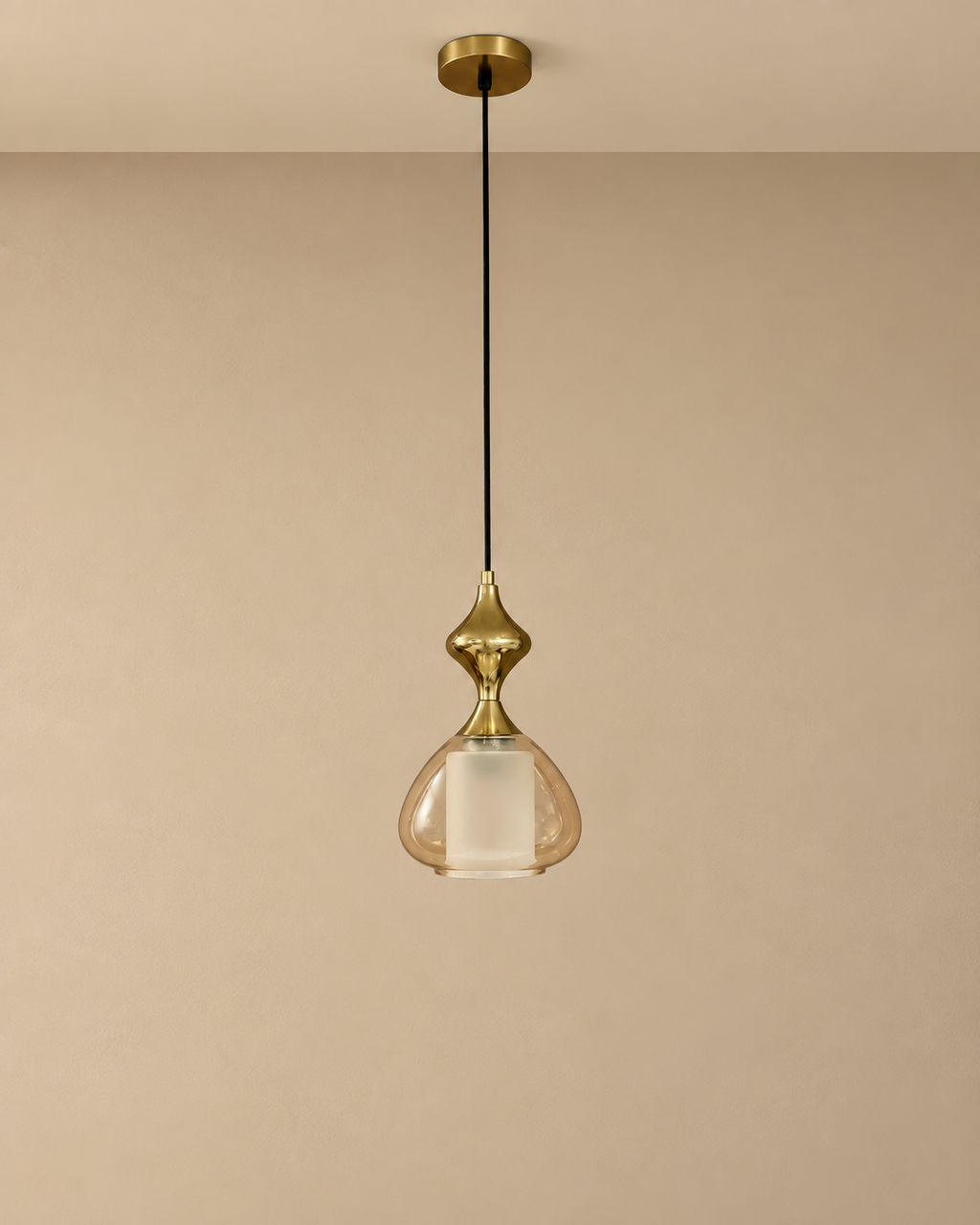 The Seranova Chandelier for Home & Item for Home Decoration - Single Pendent ( Amber )