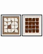 Abstract Folds & Form Shadow Box for Wall Decoration & Wall Art -Set of 2