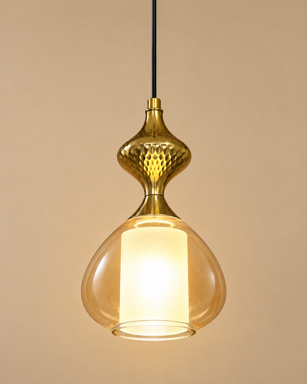 The Seranova Chandelier for Home & Item for Home Decoration - Single Pendent ( Amber )