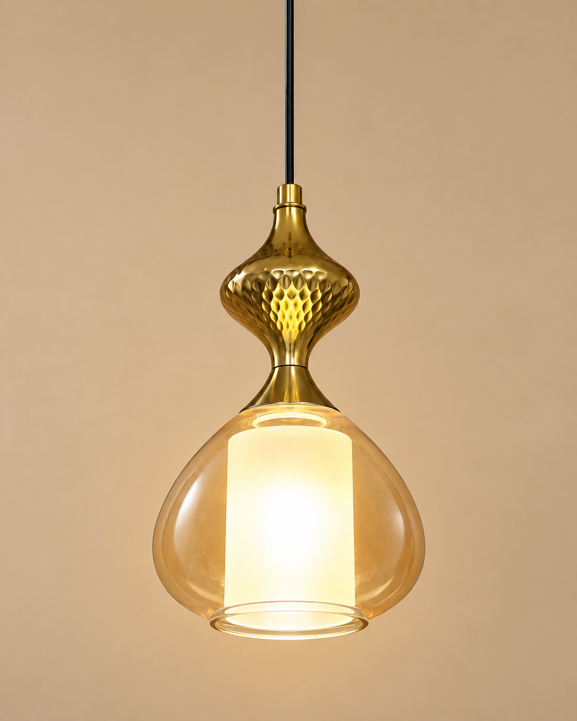 The Seranova Chandelier for Home & Item for Home Decoration - Single Pendent ( Amber )