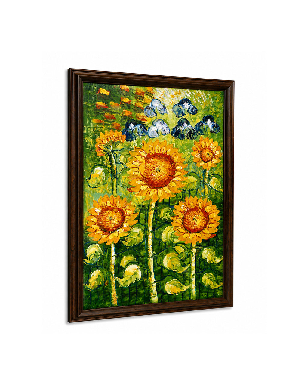 Garden of Sunshine 100% Hand Painted Wall Painting (With Outer Floater Frame frame) ( 35.5 x 23.5 Inches )