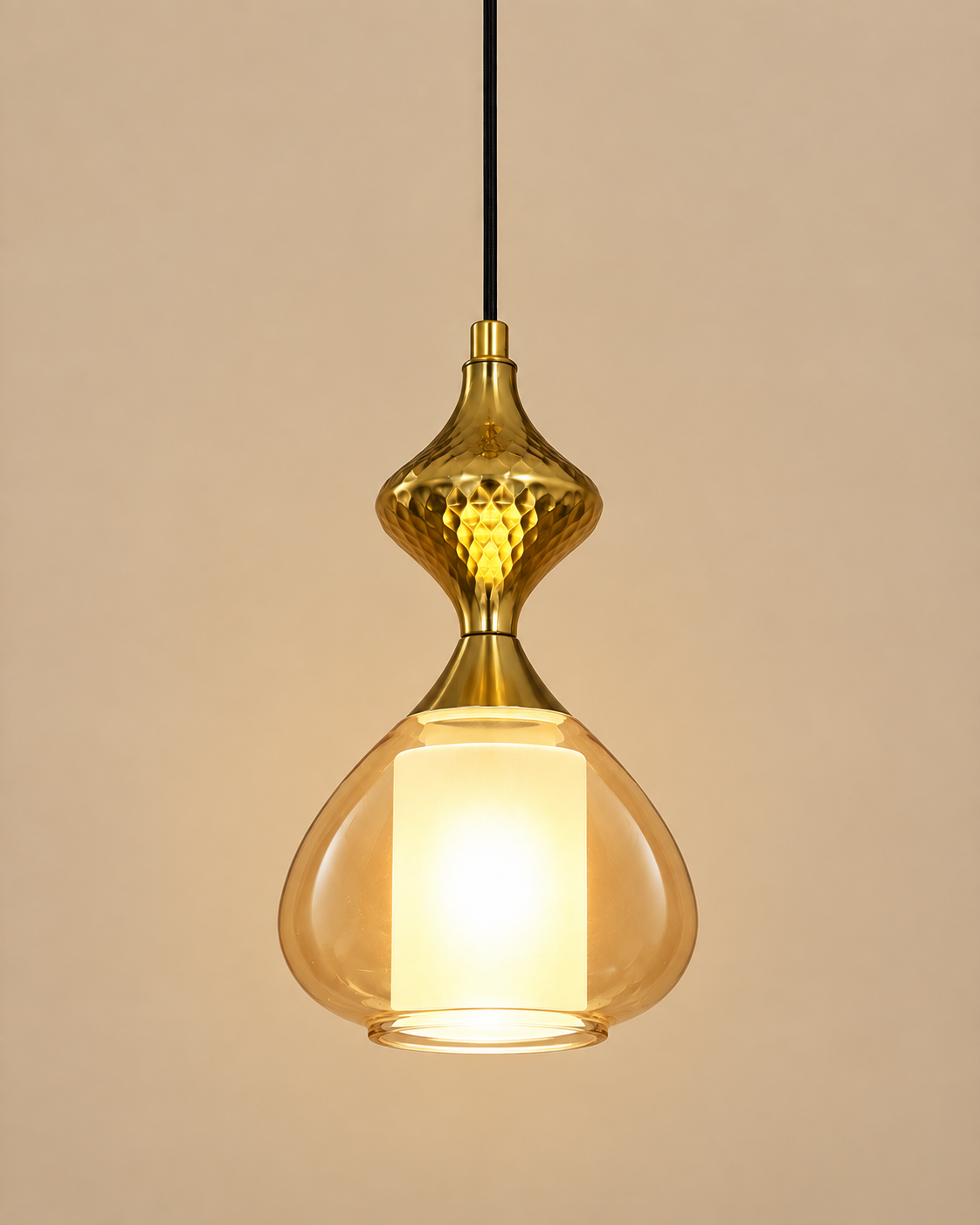 The Seranova Chandelier for Home & Item for Home Decoration - Single Pendent ( Amber )