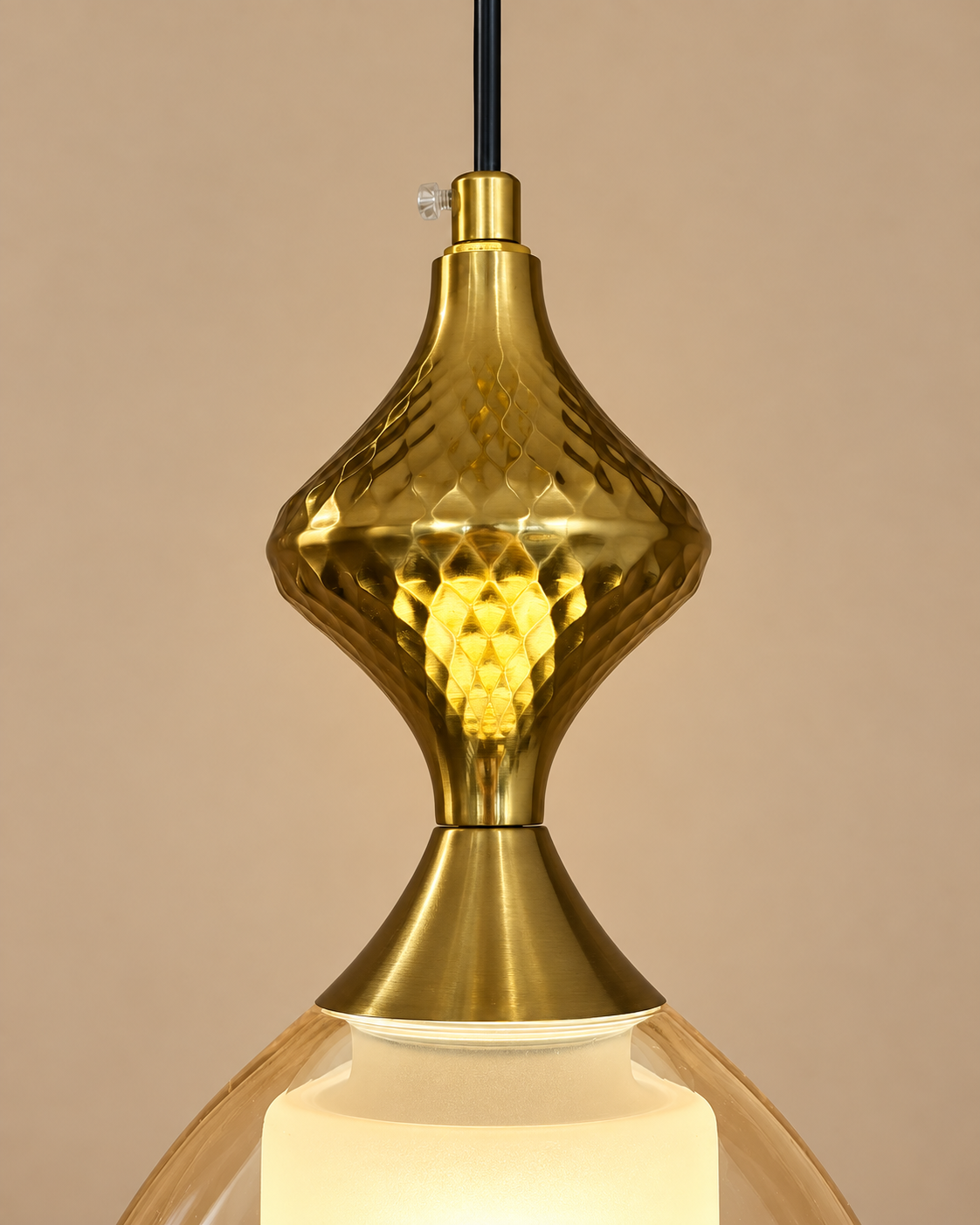 The Seranova Chandelier for Home & Item for Home Decoration - Single Pendent ( Amber )