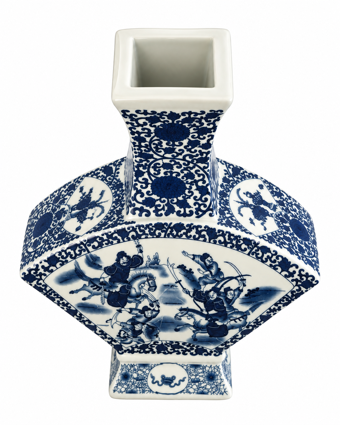 Warrior Chronicle Decorative Vase & Showpiece for Home & Item for Home Decoration (Blue Pottery)