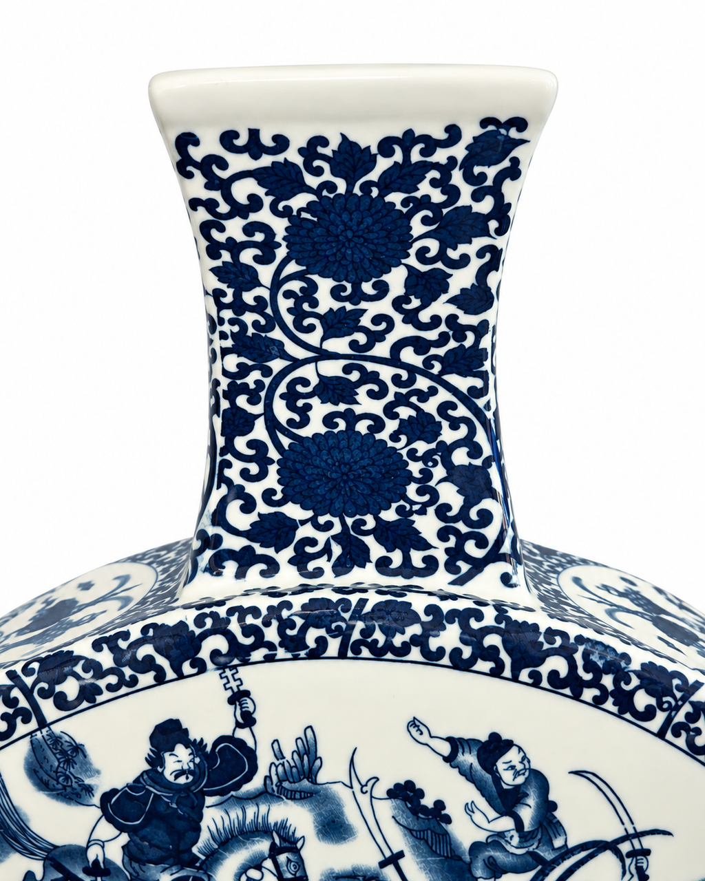 Warrior Chronicle Decorative Vase & Showpiece for Home & Item for Home Decoration (Blue Pottery)