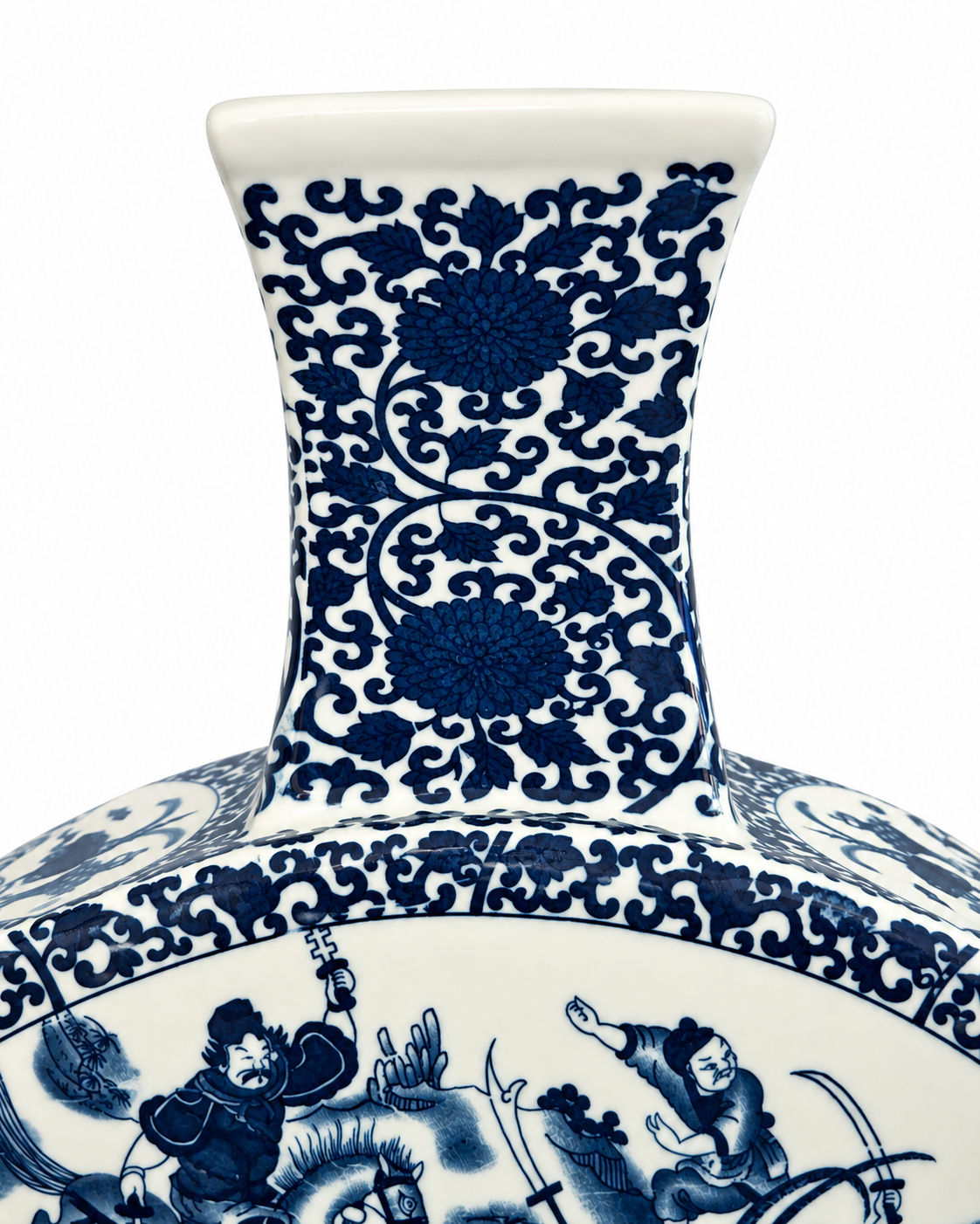 Warrior Chronicle Decorative Vase & Showpiece for Home & Item for Home Decoration (Blue Pottery)