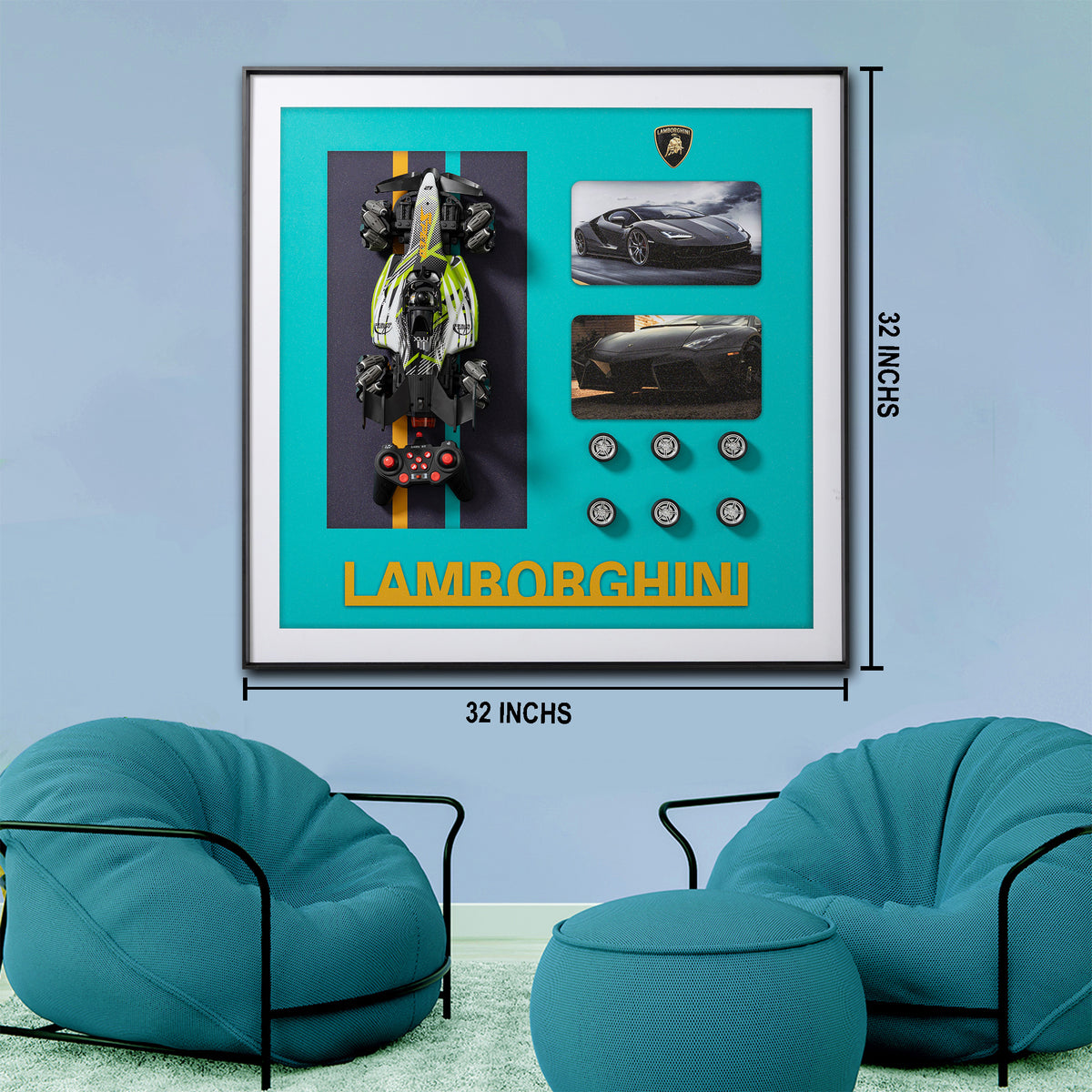 Lamborghini Speed Pop Art Shadow Box & Wall Decoration Item