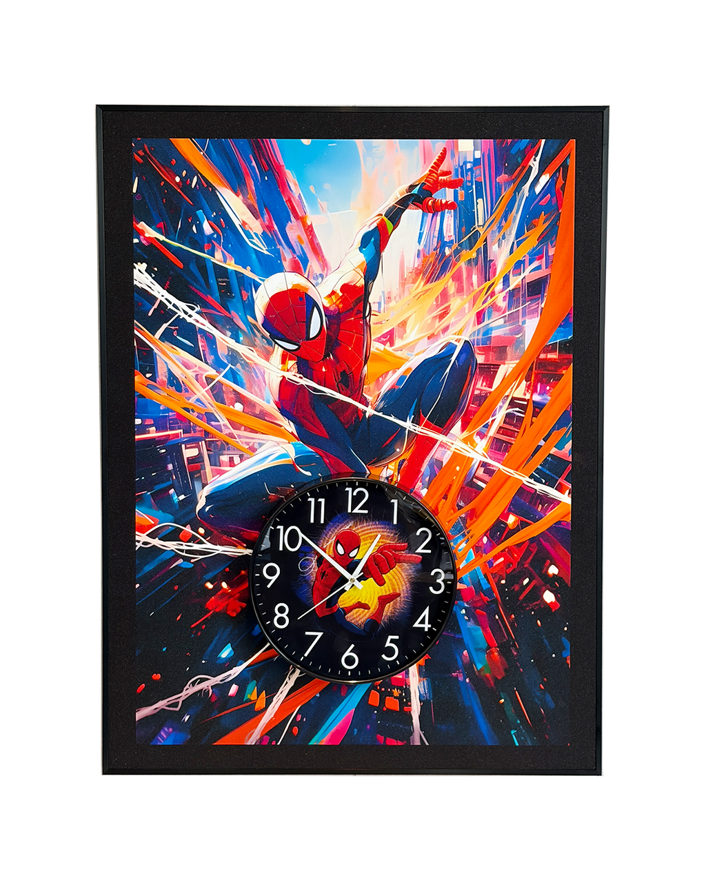 Spiderverse Pop Art Shadow Box With Clock & Wall Decoration Item