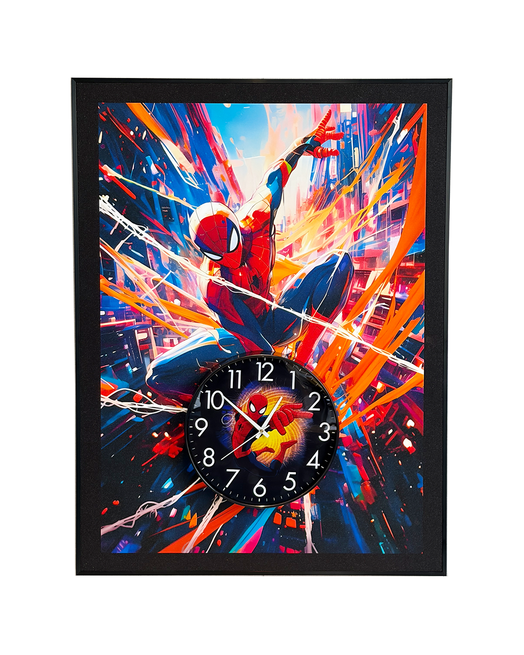 Spiderverse Pop Art Shadow Box With Clock & Wall Decoration Item