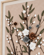 Meadow Roses Hand painting for Home Wall (With Outer Floater Frame) (47x31.5 Inches)