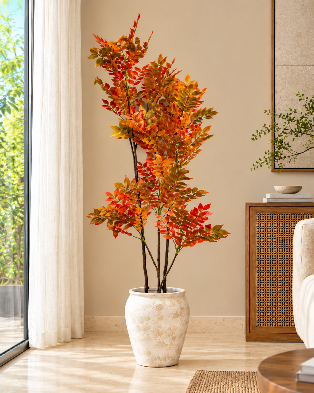 Autumn Lacquer Artificial Indoor Plant For Home ( 5.6 Feet ) (Natural Feel)