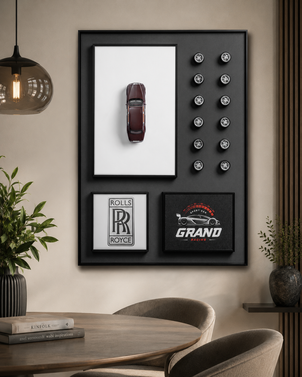 Rolls Royce Car Fans Pop Art Shadow Box
