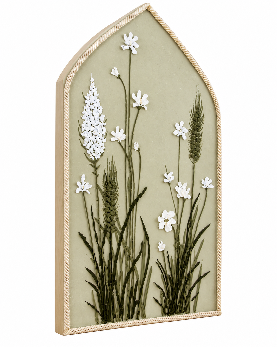Wildflower Serenity Hand painting for Home Wall (With Outer Floater Frame) (47x31.5 Inches)