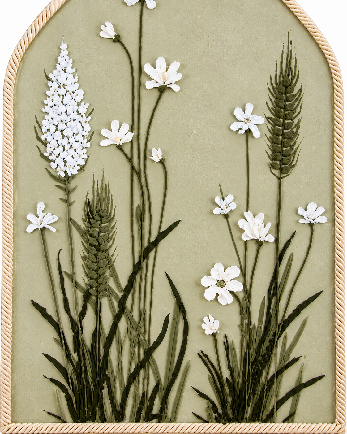 Wildflower Serenity Hand painting for Home Wall (With Outer Floater Frame) (47x31.5 Inches)