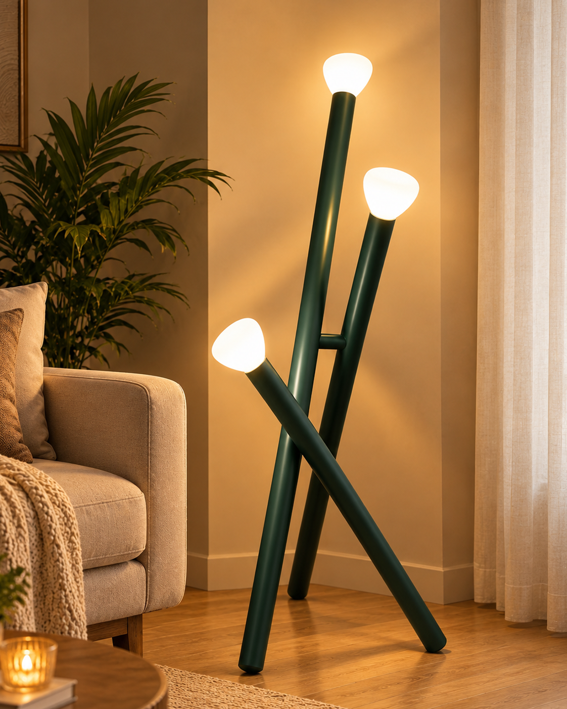 Modern Bloom Designer Floor Lamp For Home & Item for Home Decoration - Green (Italian Designer Collection)