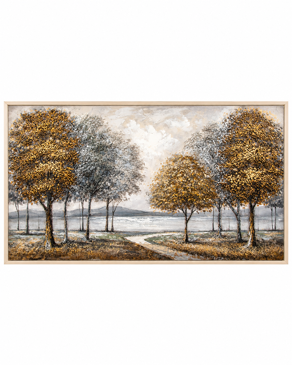 Whispering Trees Hand Painted Decorative Wall Paintings for Living Room