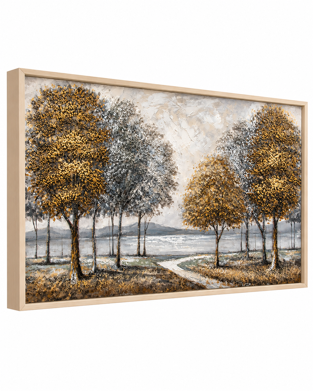 Whispering Trees Hand Painted Decorative Wall Paintings for Living Room