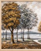 Whispering Trees Hand Painted Decorative Wall Paintings for Living Room