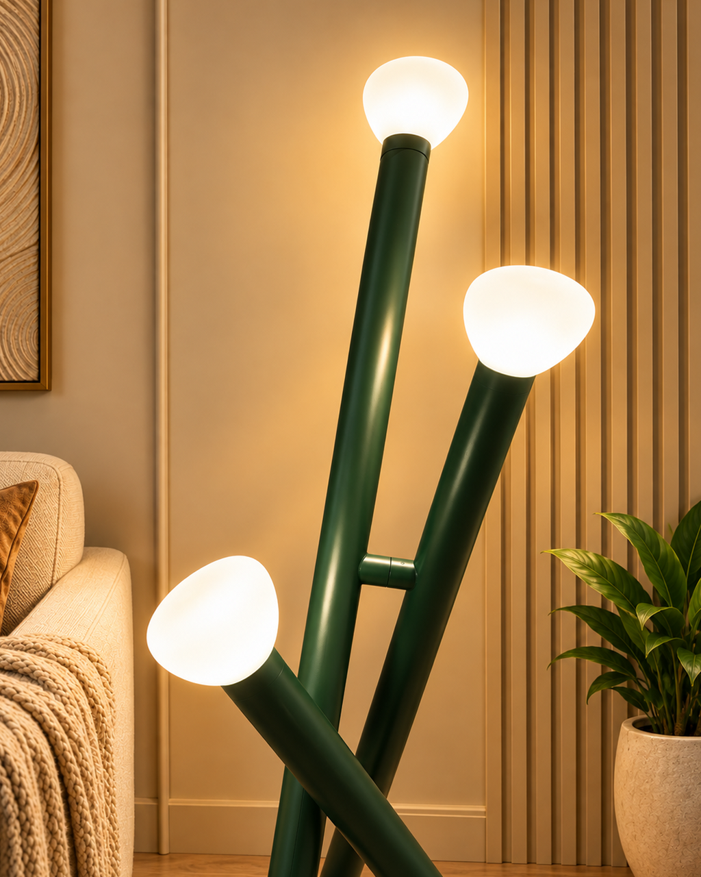Modern Bloom Designer Floor Lamp For Home & Item for Home Decoration - Green (Italian Designer Collection)