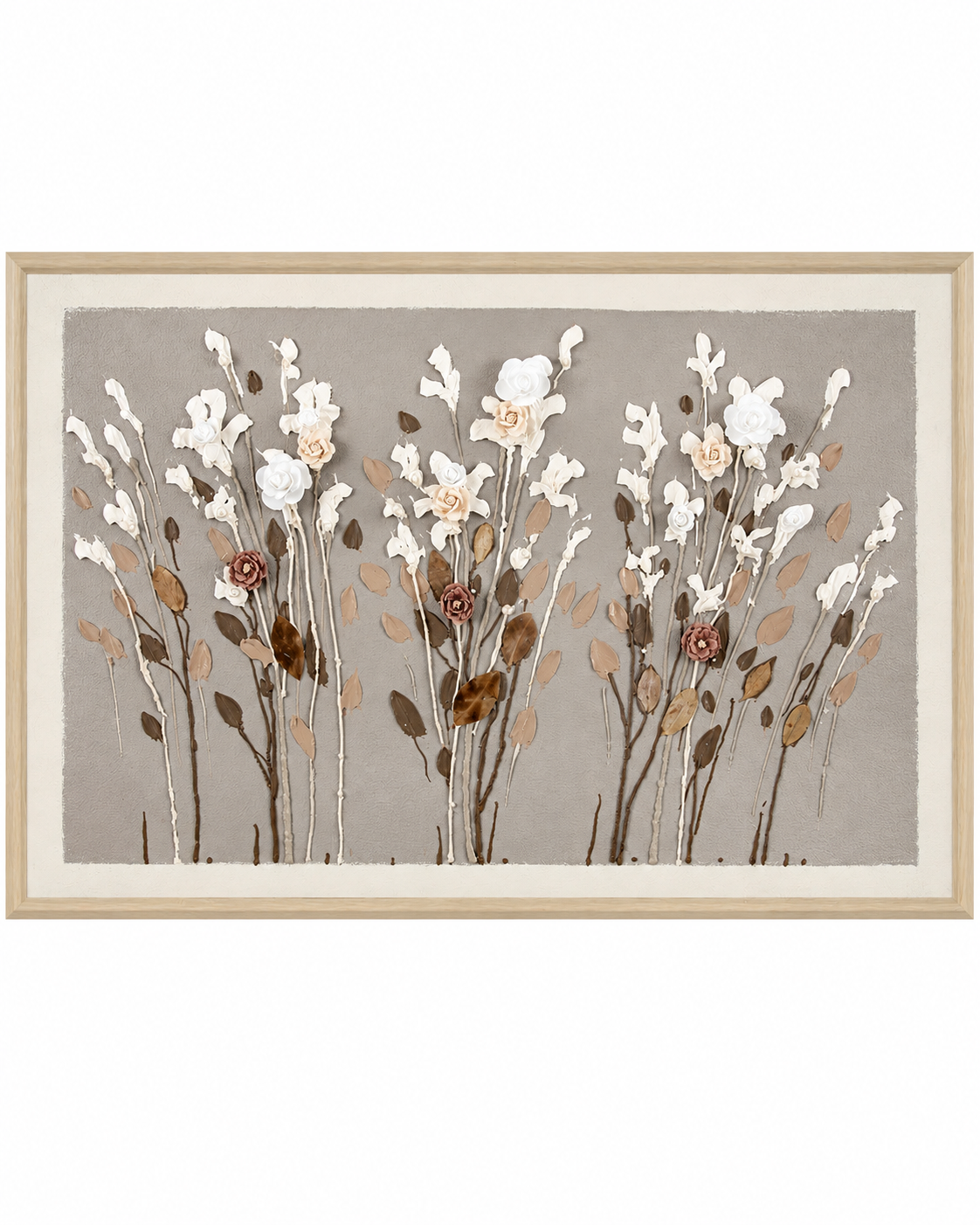 Whispering Florals Hand painting for Home & Wall Decoration Item (With Outer Floater Frame) (47x31.5 Inches)
