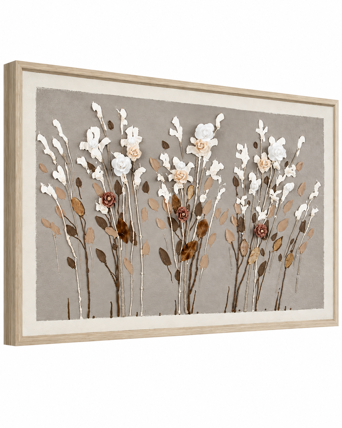 Whispering Florals Hand painting for Home & Wall Decoration Item (With Outer Floater Frame) (47x31.5 Inches)