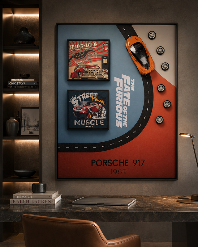 Porsche Passion Pop Art Shadow box