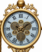 The Noble Hour Luxury Designer Silent Movement Table Clock With Moving Gear Mechanism (Steel Body)