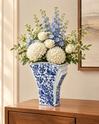Classic Charm Decorative Vase For Home & Item for Home Decoration (Blue Pottery )